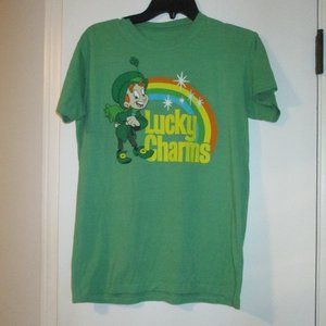 Tee Luv Lucky Charms Tee Shirt Vintage Retro Style Leprechaun Rainbow Green sz M